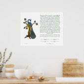 Peacock op een boom (B) - Ketubah Poster (Keuken)