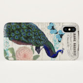 Peacock op Franse Ephemera Collage Case-Mate iPhone Case (Achterkant (horizontaal))