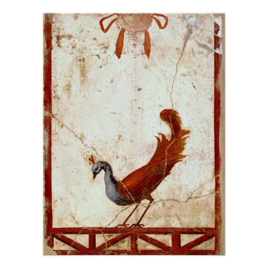 Peacock op Fresco Ancient Roman Antiek schilderen Perfect Poster (Voorkant)