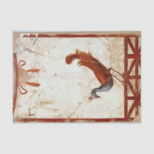 Peacock op Fresco Ancient Roman Antiek schilderen Tissuepapier (Voorkant)