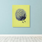  Peacock op groen - omhuld Canvas (Insitu (Houten vloer))