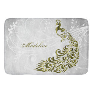 Peacock or - Tapis de bain personnalisé