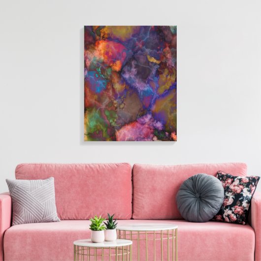 Peacock Ore Chalcopyriet Marble Canvas Afdruk (Insitu (Woonkamer))