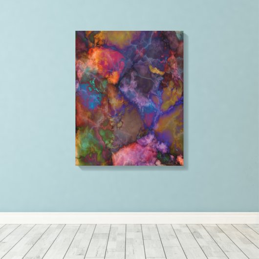 Peacock Ore Chalcopyriet Marble Canvas Afdruk (Insitu (Houten vloer))