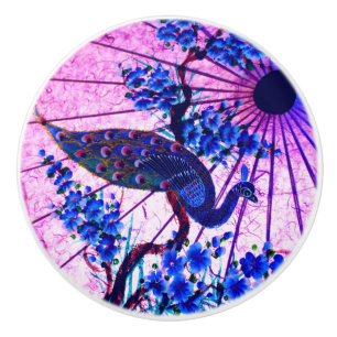 Peacock oriental parasol japanese kersenbloesem keramische knop