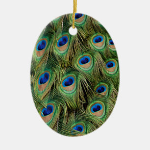 Peacock Oval Ornament