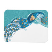 Peacock over Blauwgroen illustratie Magneet (Horizontaal)