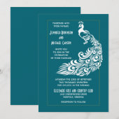 Peacock over Blauwgroen stijlvol kunstdecoontwerp Kaart (Voorkant / Achterkant)