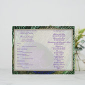 Peacock over de sjabloon van het paarse trouwprogr (Staand voorkant)