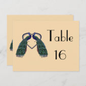  Peacock Paar Tafelnummer Kaarten (Voorkant / Achterkant)