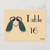  Peacock Paar Tafelnummer Kaarten (Achterkant)