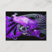 PEACOCK paars zwart wit Visitekaartje (Achterkant)