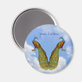 Peacock Pair Dierlijke Magneet (Voorkant / Achterkant)