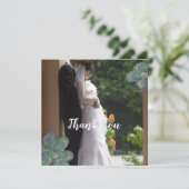 Peacock Paisley Mariage Carte photo Merci (Debout devant)