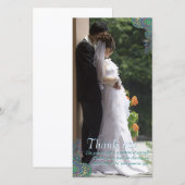 Peacock Paisley Mariage Carte photo Merci (Devant / Derrière)