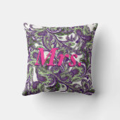 Peacock Paisley Paars en Green Brides Kussen (Achterkant)