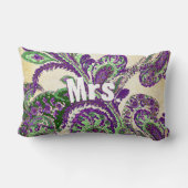 Peacock Paisley Paars en Green Choose Colors Kussen (Achterkant)