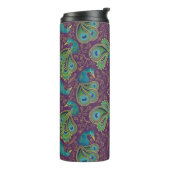 Peacock Paisley Royal Purple Monogram Thermosbeker (Gedraaid links)