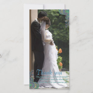 Peacock Paisley Wedding Dank je wel Bedankkaart