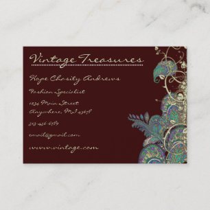 Peacock Paisleys Swirl Design Visitekaartje
