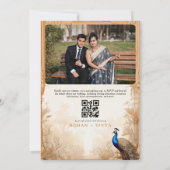 Peacock Palm Garden Indische foto bruiloft Kaart (Achterkant)