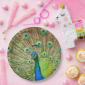 Peacock Papieren Bordje (Feest)