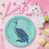 Peacock Papieren Bordje (Feest)