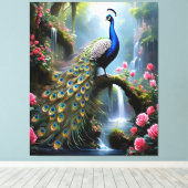 Peacock Paradise Canvas Afdruk (Insitu (Houten vloer))