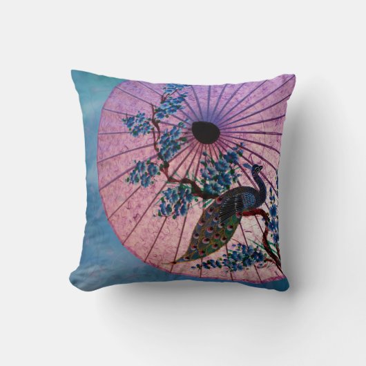 Peacock Parasol Pillow Kussen (Voorkant)