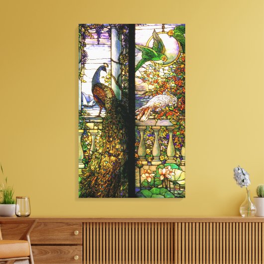 Peacock Parrot Oiseau Vitrail toile étirée (Insitu(Salon))