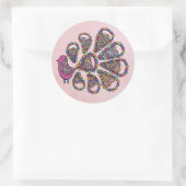 Peacock Party Roze DIY Cupcake Etiket (Tas)