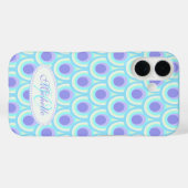 Peacock patroon paarse blauwe naam Case-Mate iPhone case (Achterkant (horizontaal))