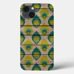 Peacock Pattern on Wood iPad Mini Retina Case