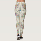 Peacock Pattern, prachtige tropische Floral Leggings (Achterkant)