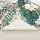 Peacock Peacocks Large Sherpa Blanket Deken (3/4)