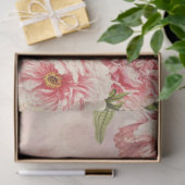 Peacock Peony Floral Blush Pink Gold Decoupage Tissuepapier (Geschenk)