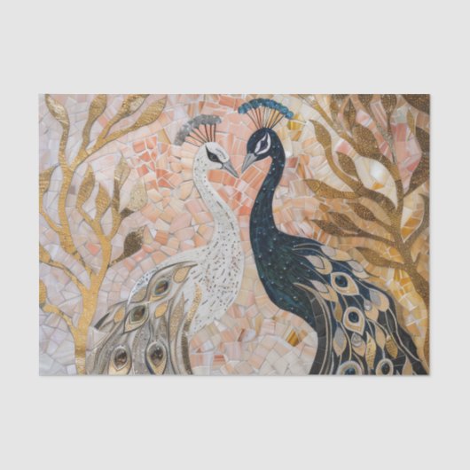  Peacock Pink Gold Glam Tissuepapier (Voorkant)