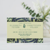 Peacock Plant Conservatory Wedding Invitation II Kaart (Staand voorkant)