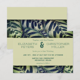 Peacock Plant Conservatory Wedding Invitation II Kaart