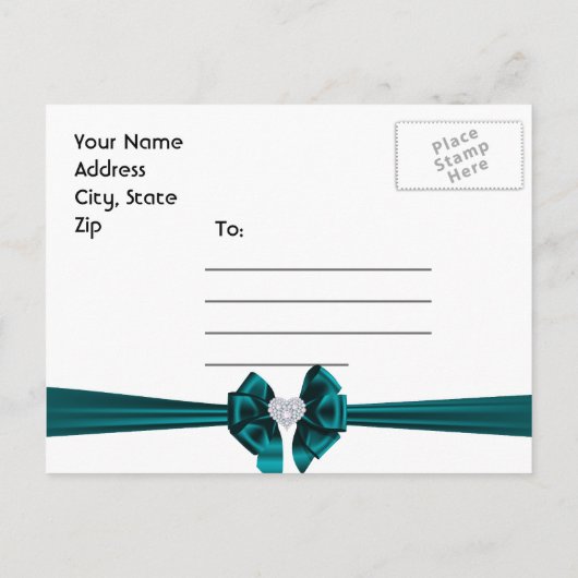 Peacock Plum turquoise Enregistrer la date Carte p (Dos)