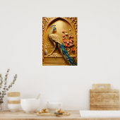 Peacock Plumage - Een uitbarsting van kleur voor u Poster (Keuken)