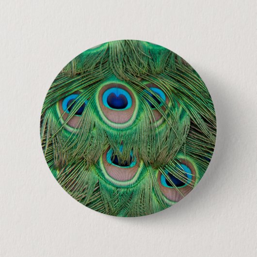 Peacock plumage ronde button 5,7 cm (Voorkant)