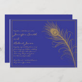 Peacock Plume bruiloft uitnodiging (Voorkant / Achterkant)