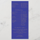 Peacock Plume in Gold en Navy Blue-programma Programma (Achterkant)