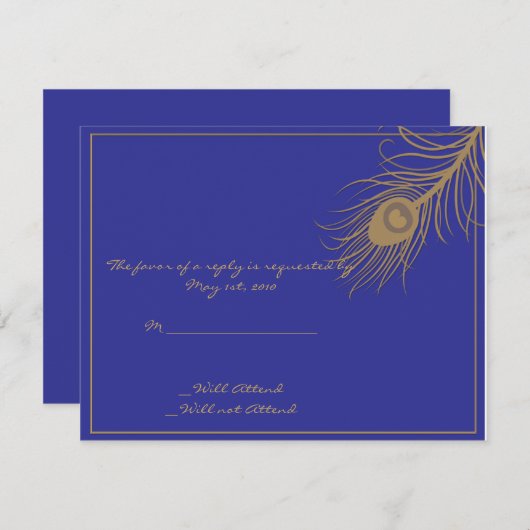 Peacock Plume Response Kaart (Voorkant / Achterkant)