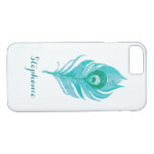 Peacock Plume Waterverf Case-Mate iPhone Case (Achterkant (Horizontaal))