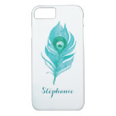 Peacock Plume Waterverf Case-Mate iPhone Case (Achterkant)