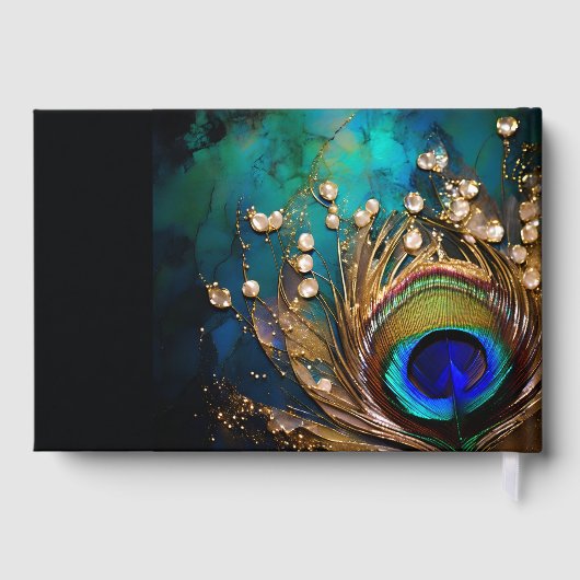 Peacock plumes 3D Art nouveau mariage modifiable (Verso)