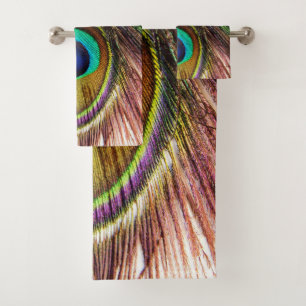 Peacock Plumes 4 Serviettes de bain ensemble