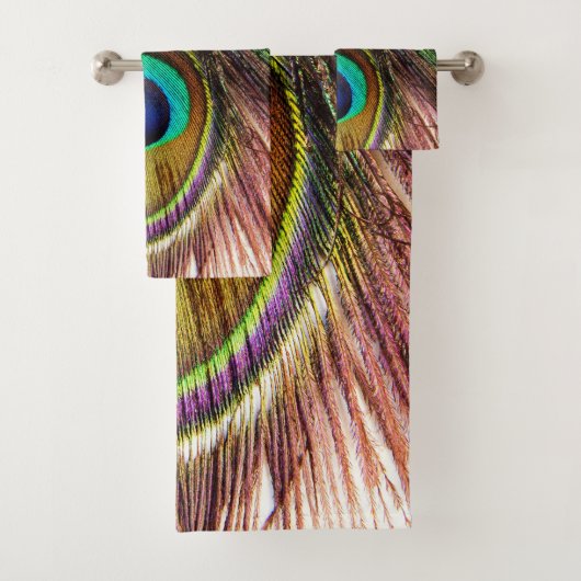 Peacock Plumes 4 Serviettes de bain ensemble (En situation)